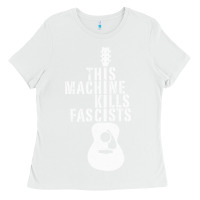 White This Machine Kills Fascists Ladies Tee - ArtChic