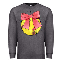 Charcoal Heather coquette softball bow Premium Sweatshirt - JahusDesignShop