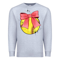Heather Grey coquette softball bow Premium Sweatshirt - JahusDesignShop