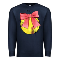 Navy coquette softball bow Premium Sweatshirt - JahusDesignShop