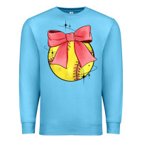 Ocean Blue coquette softball bow Premium Sweatshirt - JahusDesignShop