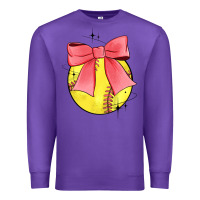 Purple coquette softball bow Premium Sweatshirt - JahusDesignShop