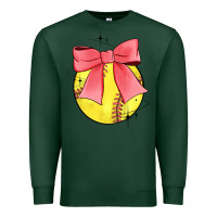 Sports Green coquette softball bow Premium Sweatshirt - JahusDesignShop
