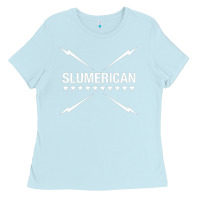 Baby Blue slumerican Ladies Tee - ArtChic