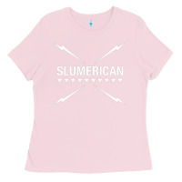 Bubblegum Pink slumerican Ladies Tee - ArtChic