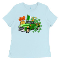 Baby Blue Western St. Patrick's Day truck Ladies Tee - CowGirlArtShop