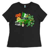 Black Western St. Patrick's Day truck Ladies Tee - CowGirlArtShop