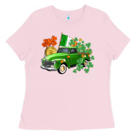 Bubblegum Pink Western St. Patrick's Day truck Ladies Tee - CowGirlArtShop