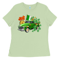 Matcha Western St. Patrick's Day truck Ladies Tee - CowGirlArtShop