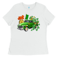 White Western St. Patrick's Day truck Ladies Tee - CowGirlArtShop