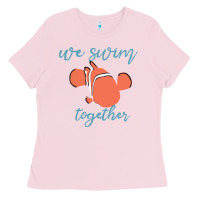 Bubblegum Pink just keep swimming 25 Ladies Tee - ArtChic