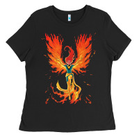 Black X-Men Jean Grey Phoenix Cosmic Flames Ladies Tee - ArtChic