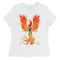 White X-Men Jean Grey Phoenix Cosmic Flames Ladies Tee - ArtChic