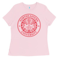 Bubblegum Pink Northeastern University Ladies Tee - ArtChic