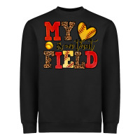Black my heart is on that field softball Heavyweight Sweatshirt - AdoDesignShop