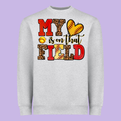 My Heart Is On That Field Softball Heavyweight Sweatshirt Designed By Adodesignshop