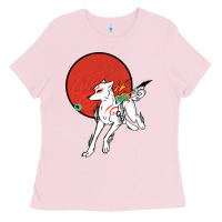Bubblegum Pink Okami Ladies Tee - ArtChic