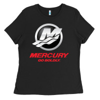 Black Mercury Marine Outboard Boat Ladies Tee - ArtChic