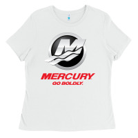 White Mercury Marine Outboard Boat Ladies Tee - ArtChic