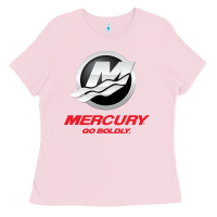 Bubblegum Pink Mercury Marine Outboard Boat Ladies Tee - ArtChic