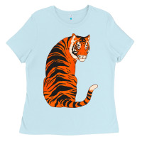 Baby Blue tiger Ladies Tee - ArtChic
