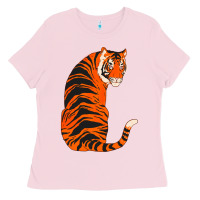 Bubblegum Pink tiger Ladies Tee - ArtChic