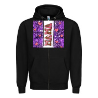 Black purple leopard pink mama hearts Zipper Hoodie - AdoDesignShop