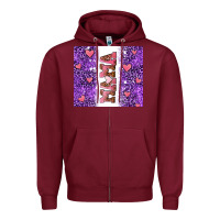 Burgundy purple leopard pink mama hearts Zipper Hoodie - AdoDesignShop