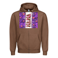 Chestnut purple leopard pink mama hearts Zipper Hoodie - AdoDesignShop