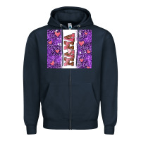 Navy purple leopard pink mama hearts Zipper Hoodie - AdoDesignShop