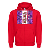 Red purple leopard pink mama hearts Zipper Hoodie - AdoDesignShop