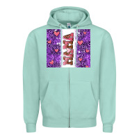 Seafoam purple leopard pink mama hearts Zipper Hoodie - AdoDesignShop