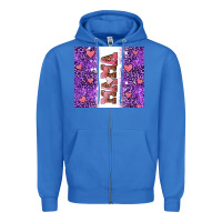 True Royal purple leopard pink mama hearts Zipper Hoodie - AdoDesignShop