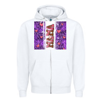 White purple leopard pink mama hearts Zipper Hoodie - AdoDesignShop