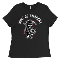 Black horror skull sons of anarchy Ladies Tee - ArtChic