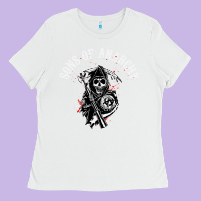 Horror Skull Sons Of Anarchy Ladies Tee Designed By Artchic