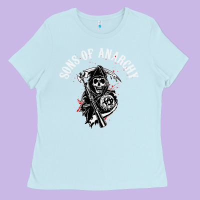 Horror Skull Sons Of Anarchy Ladies Tee Designed By Artchic