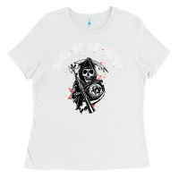 White horror skull sons of anarchy Ladies Tee - ArtChic