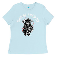 Baby Blue horror skull sons of anarchy Ladies Tee - ArtChic