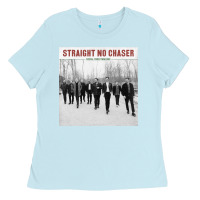 Baby Blue Straight No Chaser Social Christmasing Ladies Tee - ArtChic