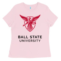 Bubblegum Pink ball.state.university.merch Ladies Tee - ArtChic