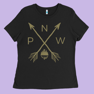Pacific Northwest Mountain  Cool Pnw Pacific Northwest T Shirt Ladies Tee Designed By Artchic