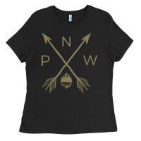 Black pacific northwest mountain  cool pnw pacific northwest t shirt Ladies Tee - ArtChic
