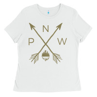 White pacific northwest mountain  cool pnw pacific northwest t shirt Ladies Tee - ArtChic
