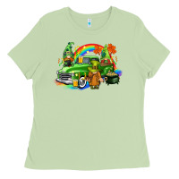 Matcha St. Patrick's Day truck with gnomies Ladies Tee - CowGirlArtShop