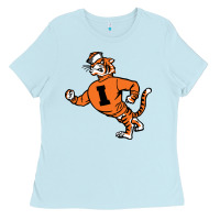 Baby Blue Vintage Walking Angry Tiger Idaho State Ladies Tee - ArtChic