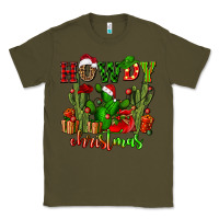 Army Green howdy christmas with cactusses Classic Tee - CowGirlArtShop