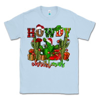 Dusty Blue howdy christmas with cactusses Classic Tee - CowGirlArtShop