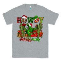 Heather Grey howdy christmas with cactusses Classic Tee - CowGirlArtShop