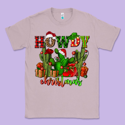 Howdy Christmas With Cactusses Classic Tee Designed By Cowgirlartshop